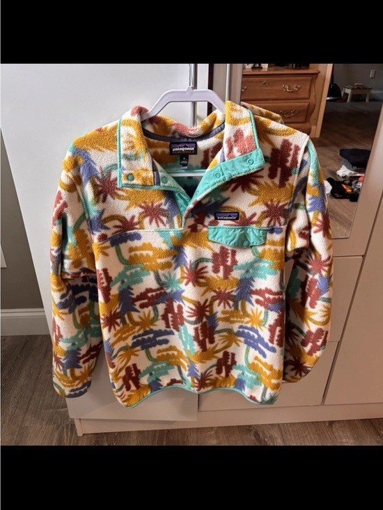 Patagonia Jackets & Blazers - Patagonia Teddy Jacket - Teal, Mustard, Rust & Cream Palm Print